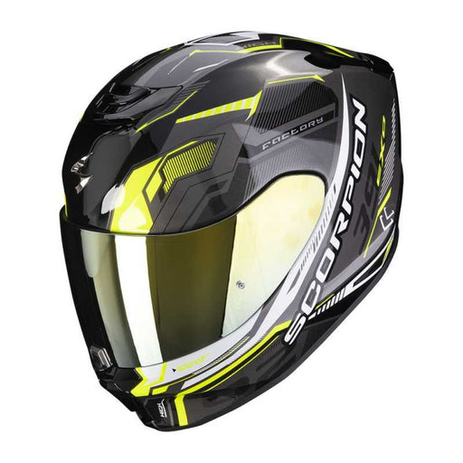 SCORPION EXO 391 HAUT BLK/SIL/YELL Full Face Helmets Scorpion XS   - CorsaStradale.co.uk