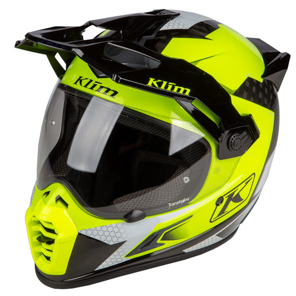 KLIM Krios Pro Charger Helmet ECE Adventure Helmets KLIM S Charger HiViz  - CorsaStradale.co.uk
