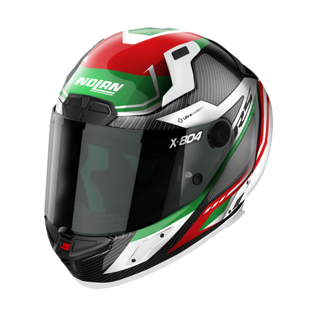 Nolan X Series X-804 RS ULTRA CARBON MAVEN Full Face Helmets Nolan XS RED WHITE GREEN  - CorsaStradale.co.uk