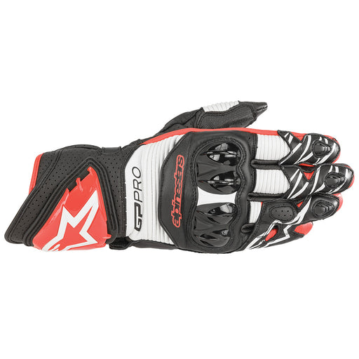 Alpinestars Gp Pro R3 Gloves Black White & Bright Red Gloves Alpinestars S   - CorsaStradale.co.uk