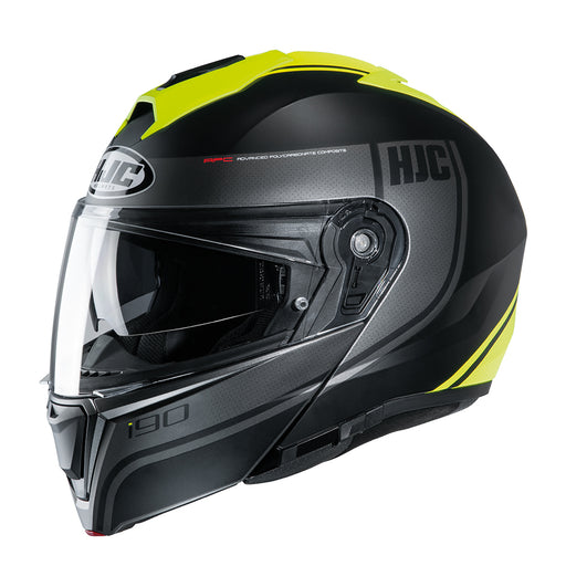 HJC I90 Davan MC4HSF Yellow Flip Front Helmets HJC XS   - CorsaStradale.co.uk