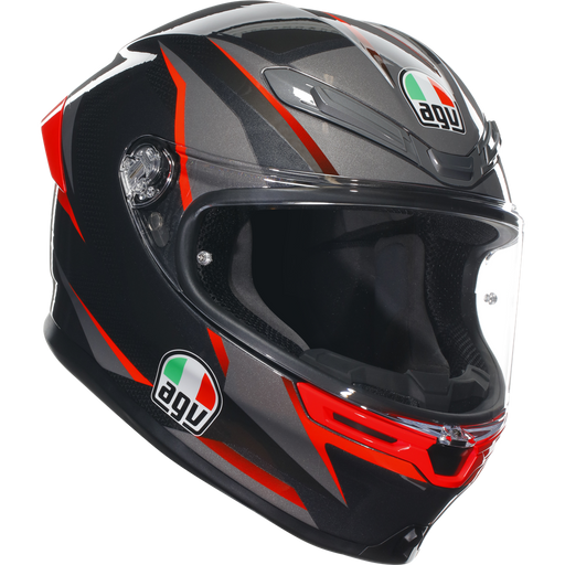 AGV K6-S SlashCut BlkGreyRed Full Face Helmets AGV XS   - CorsaStradale.co.uk