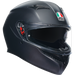 AGV K3 SOLID ECE 22.06 MATT BLACK Full Face Helmets AGV XS   - CorsaStradale.co.uk