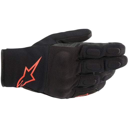 Alpinestars S Max Drystar Gloves Black & Red Fluo Gloves Alpinestars S   - CorsaStradale.co.uk