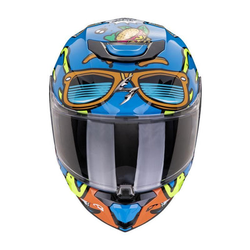 SCORPION EXO-JNR FUN BLUE/ORANGE Full Face Helmets Scorpion    - CorsaStradale.co.uk